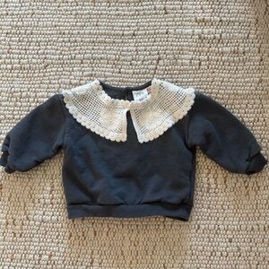 Zara 9-12 month pull over sweater with lace apron